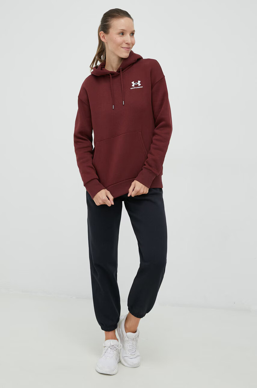 Under Armour Суичър в бордо с изчистен дизайн - Pepit.bg