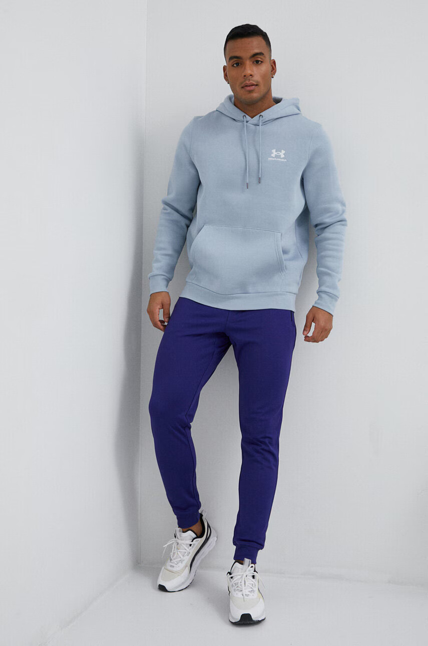 Under Armour Суичър в черно с качулка с принт - Pepit.bg