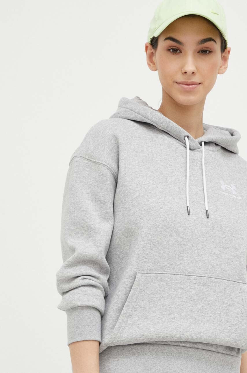 Under Armour Суичър в сиво с качулка с изчистен дизайн - Pepit.bg