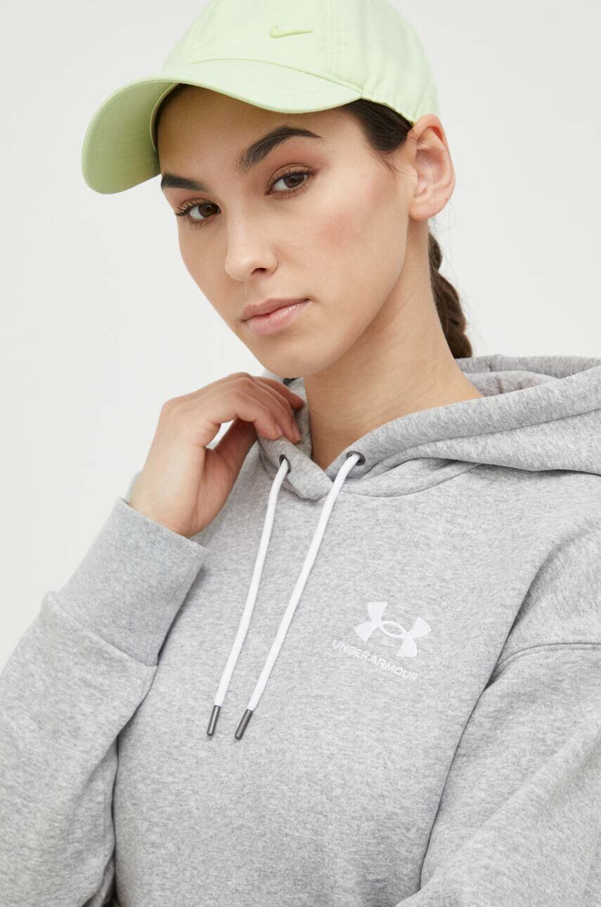 Under Armour Суичър в сиво с качулка с изчистен дизайн - Pepit.bg