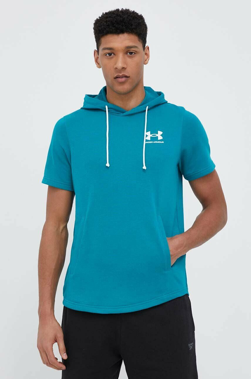 Under Armour Суичър за трениране Rival в зелено с качулка с изчистен дизайн - Pepit.bg