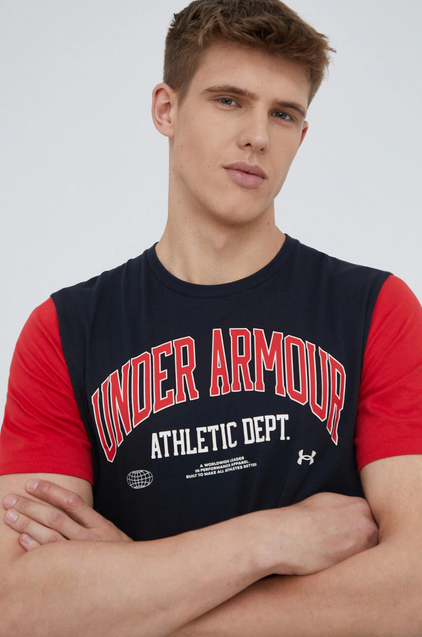 Under Armour Тениска 1370515 в черно с принт - Pepit.bg