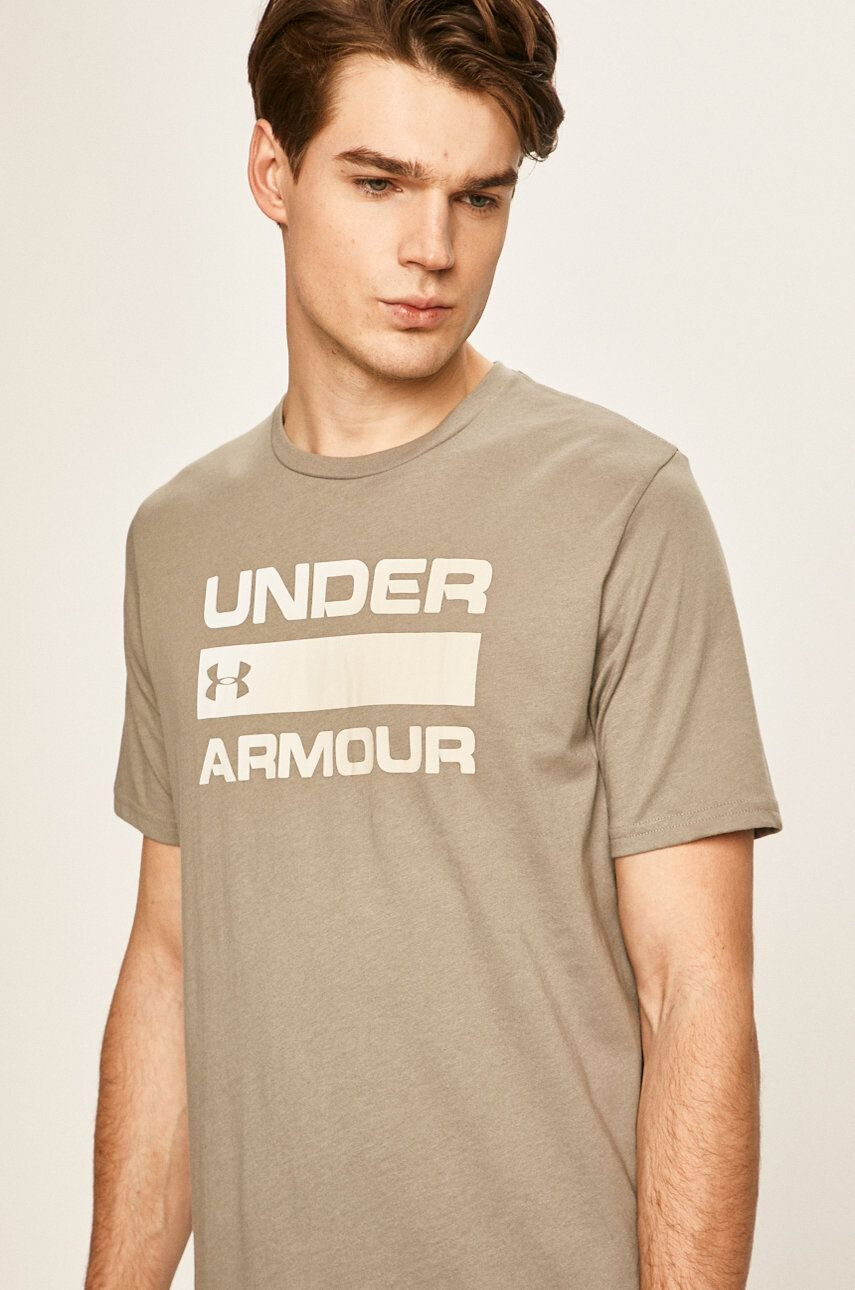 Under Armour Тениска в зелено с принт - Pepit.bg