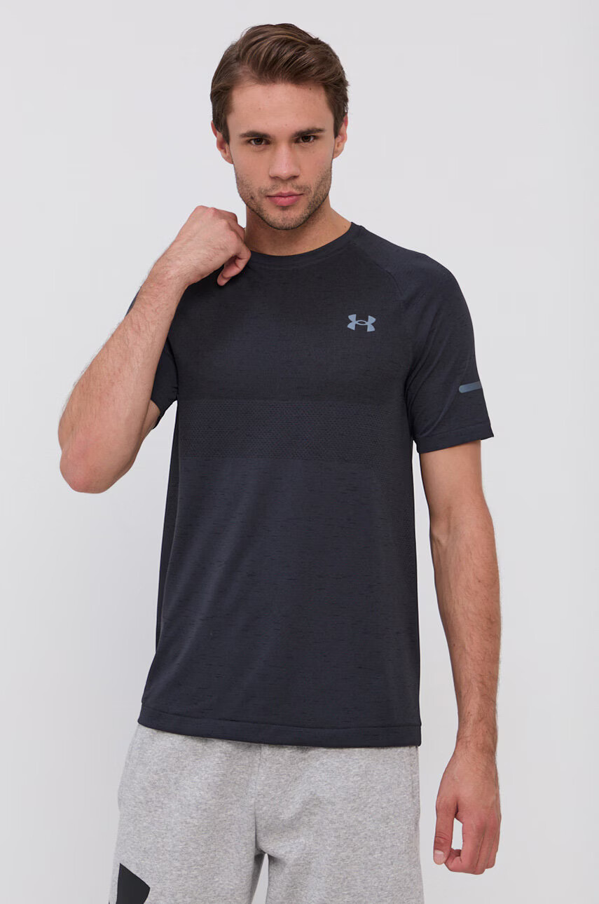 Under Armour Тениска мъжка в черно с принт - Pepit.bg