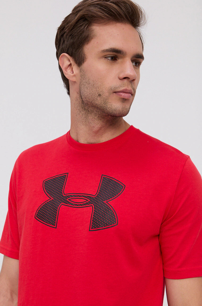 Under Armour Тениска 1329583 мъжка в червено с принт - Pepit.bg