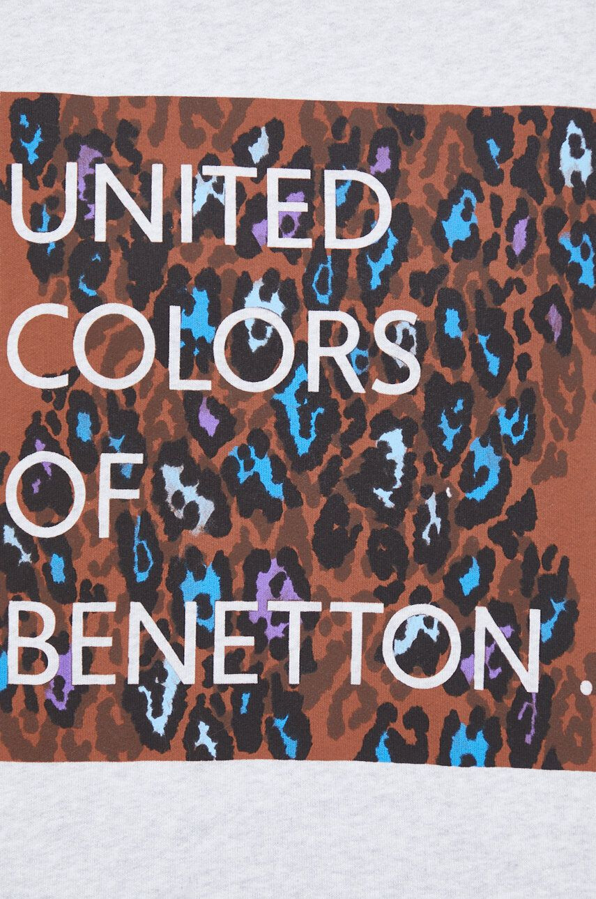 United Colors of Benetton Памучен суичър в сиво меланж на - Pepit.bg