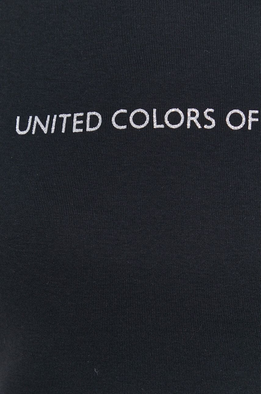 United Colors of Benetton Памучна тениска в черно - Pepit.bg