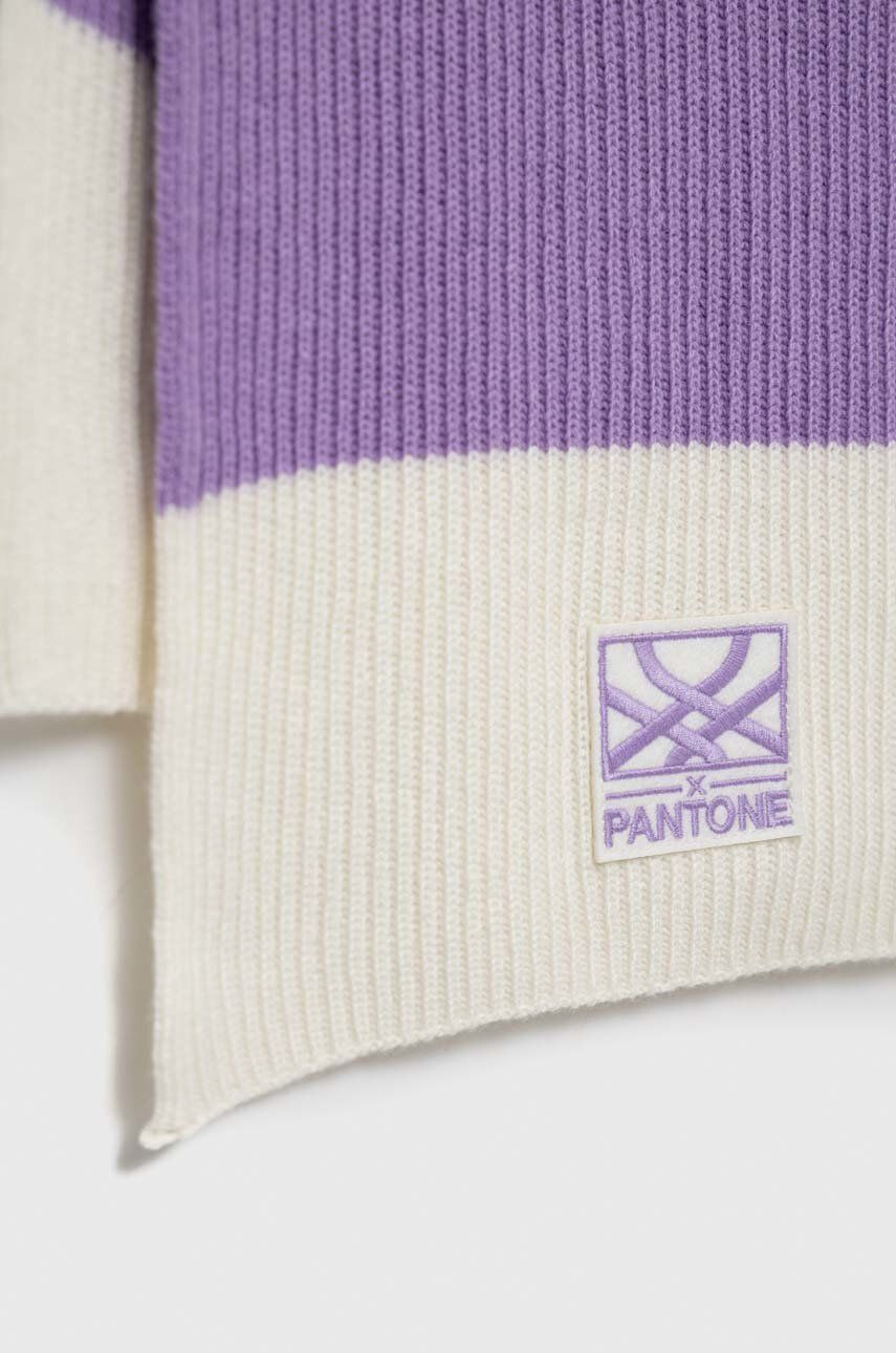 United Colors of Benetton Шал с вълна X Pantone в лилаво с десен - Pepit.bg