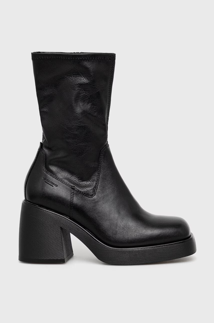 Vagabond Shoemakers Боти Brooke дамски в черно с висок ток - Pepit.bg