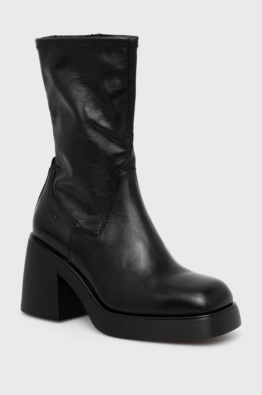 Vagabond Shoemakers Боти Brooke дамски в черно с висок ток - Pepit.bg