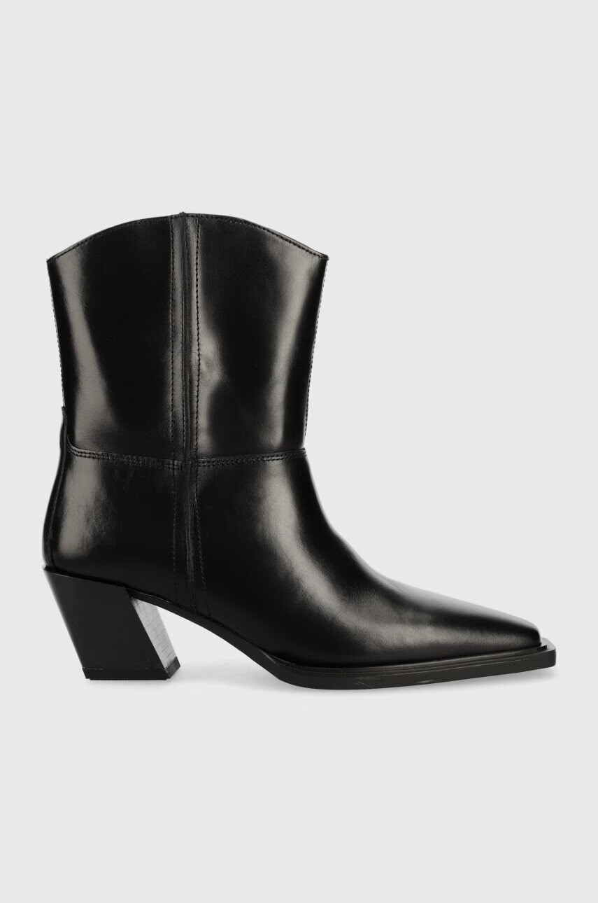 Vagabond Shoemakers Кожени боти Alina в черно с висок ток - Pepit.bg