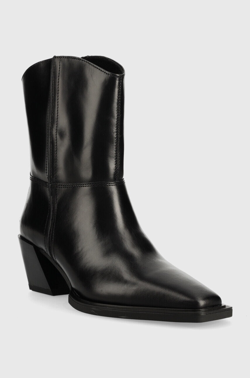 Vagabond Shoemakers Кожени боти Alina в черно с висок ток - Pepit.bg