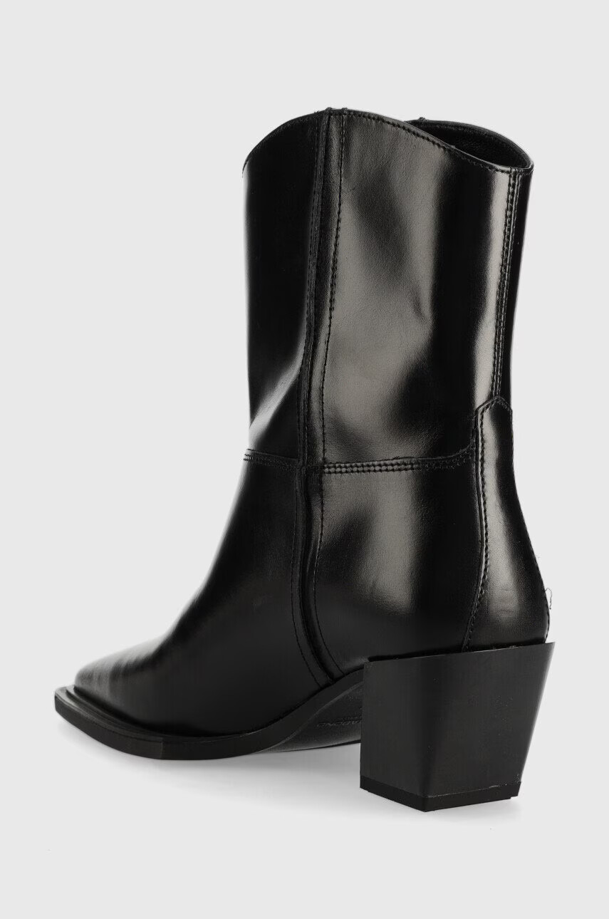 Vagabond Shoemakers Кожени боти Alina в черно с висок ток - Pepit.bg