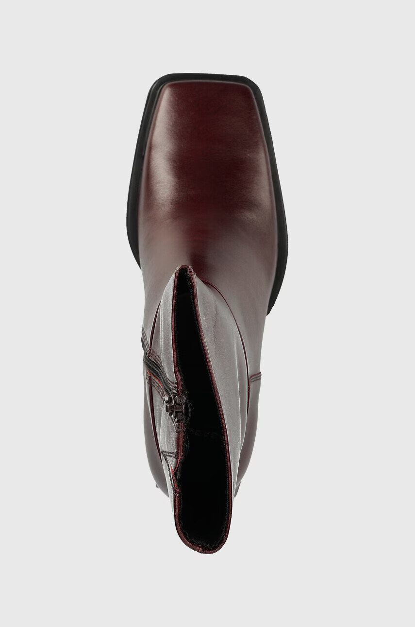 Vagabond Shoemakers Кожени боти Edwina в бордо с висок ток - Pepit.bg