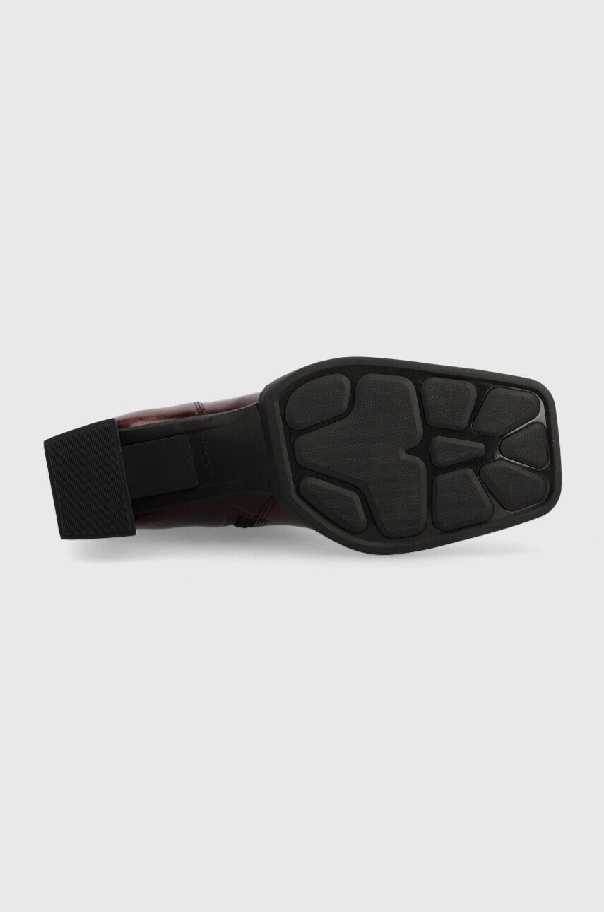 Vagabond Shoemakers Кожени боти Edwina в бордо с висок ток - Pepit.bg