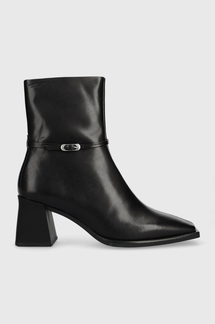 Vagabond Shoemakers Кожени боти Hedda в черно с висок ток - Pepit.bg