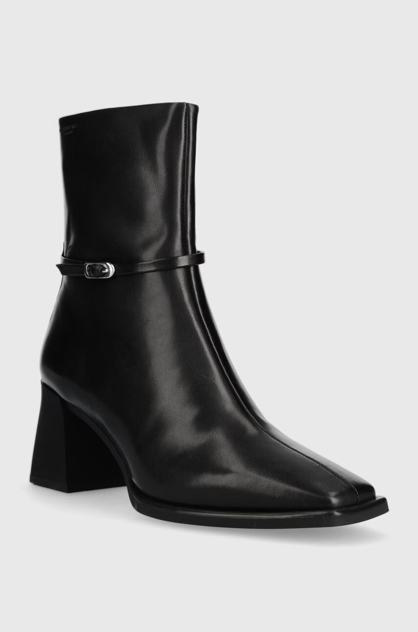Vagabond Shoemakers Кожени боти Hedda в черно с висок ток - Pepit.bg