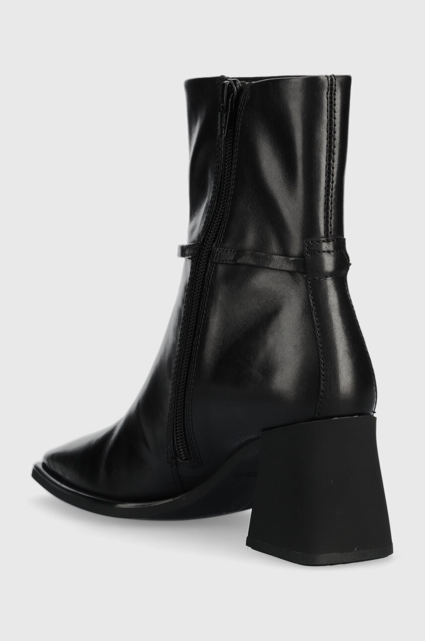 Vagabond Shoemakers Кожени боти Hedda в черно с висок ток - Pepit.bg