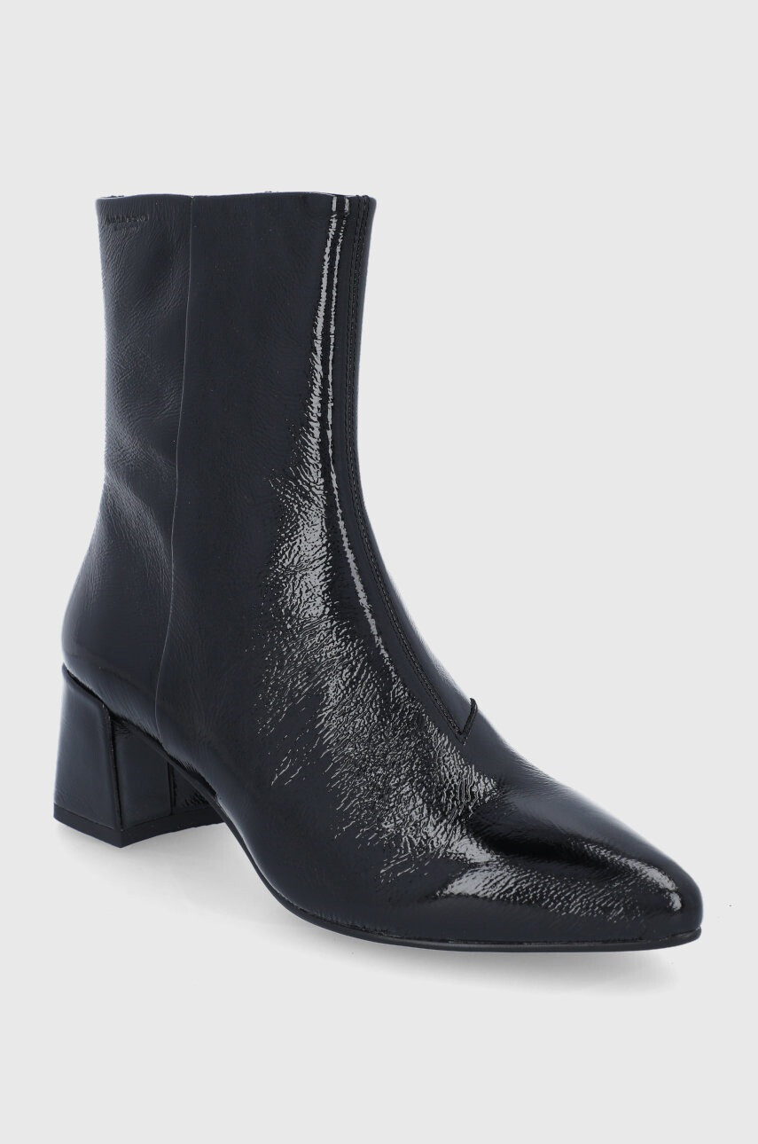 Vagabond Shoemakers Кожени боти дамски в черно с висок ток - Pepit.bg