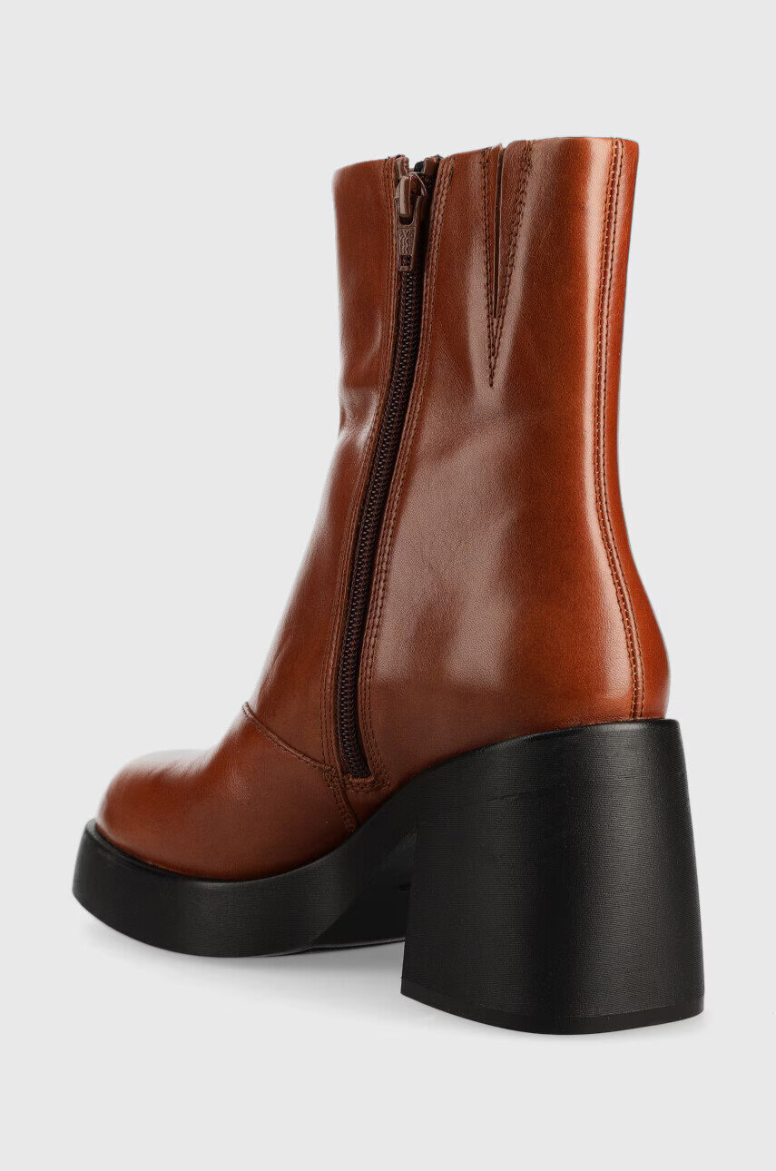 Vagabond Shoemakers Кожени боти Brooke в кафяво с висок ток - Pepit.bg