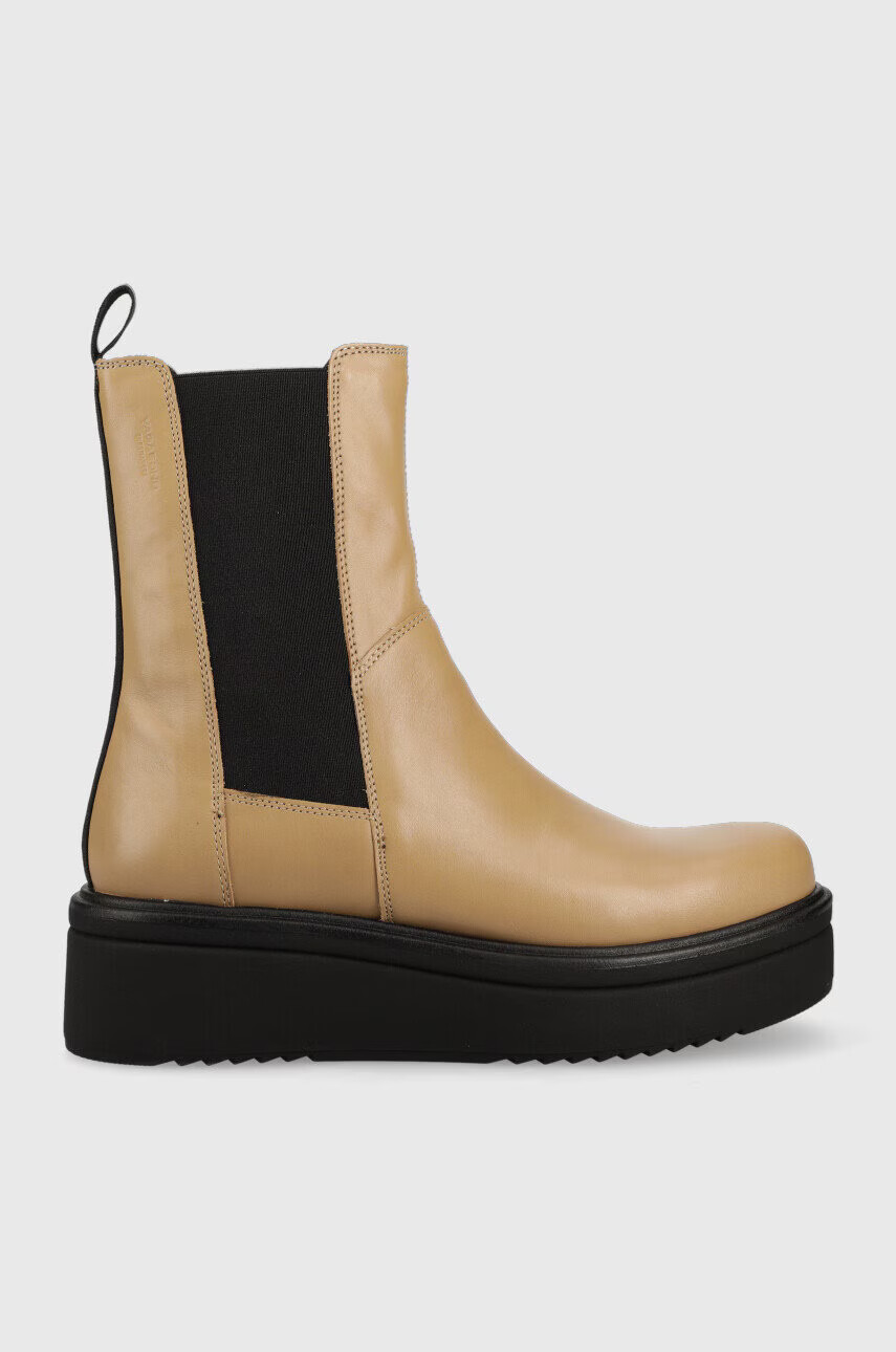 Vagabond Shoemakers Кожени боти челси Tara в бежово с платформа - Pepit.bg
