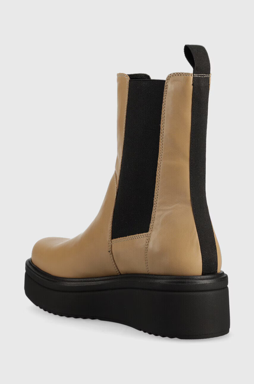 Vagabond Shoemakers Кожени боти челси Tara в бежово с платформа - Pepit.bg