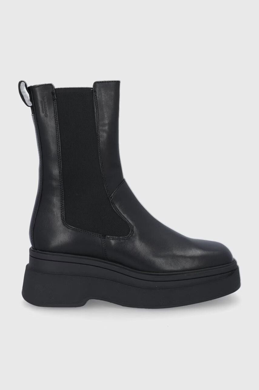Vagabond Shoemakers Кожени боти челси дамски в черно с платформа - Pepit.bg