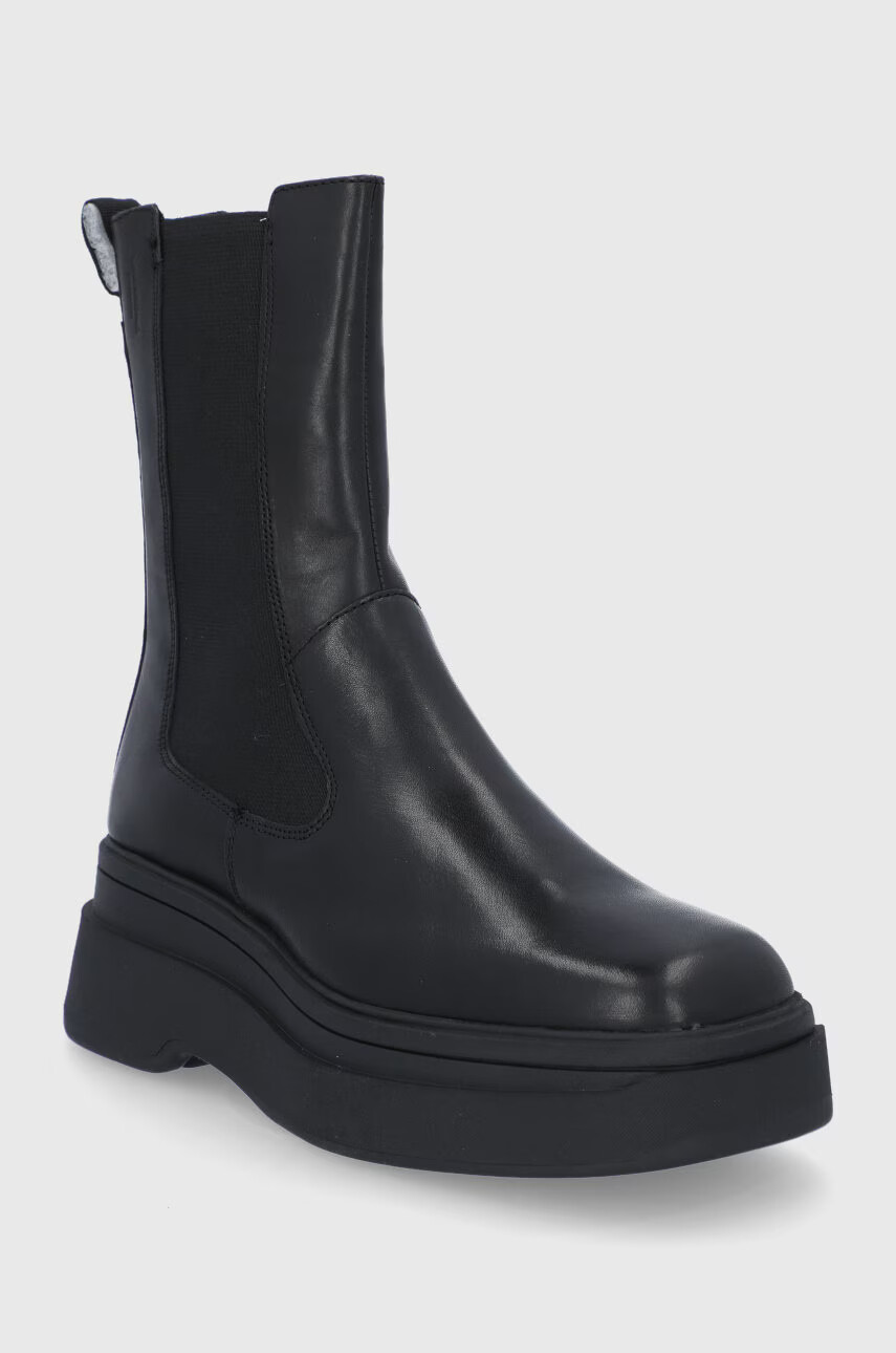 Vagabond Shoemakers Кожени боти челси дамски в черно с платформа - Pepit.bg