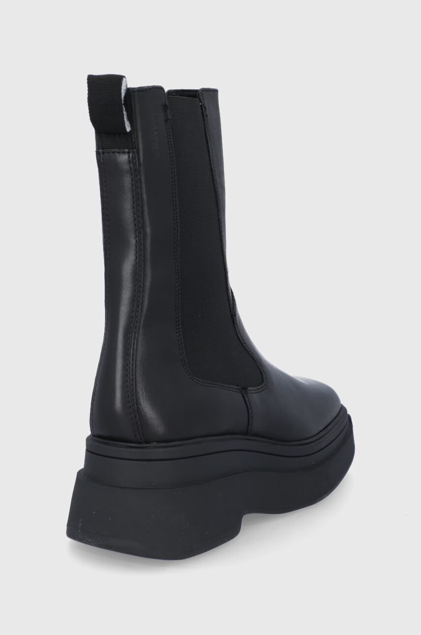 Vagabond Shoemakers Кожени боти челси дамски в черно с платформа - Pepit.bg