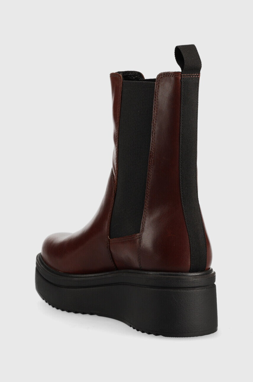 Vagabond Shoemakers Кожени боти челси Tara в кафяво с платформа - Pepit.bg