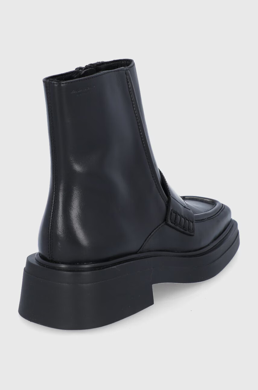 Vagabond Shoemakers Кожени боти дамски в черно с равна подметка - Pepit.bg