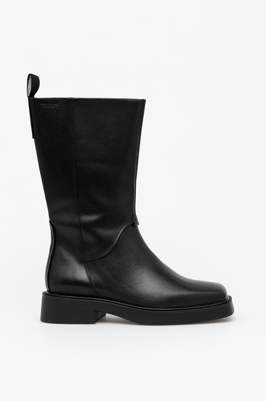 Vagabond Shoemakers Кожени боти Jillian в черно с равна подметка - Pepit.bg
