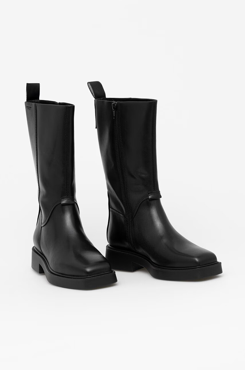 Vagabond Shoemakers Кожени боти Jillian в черно с равна подметка - Pepit.bg