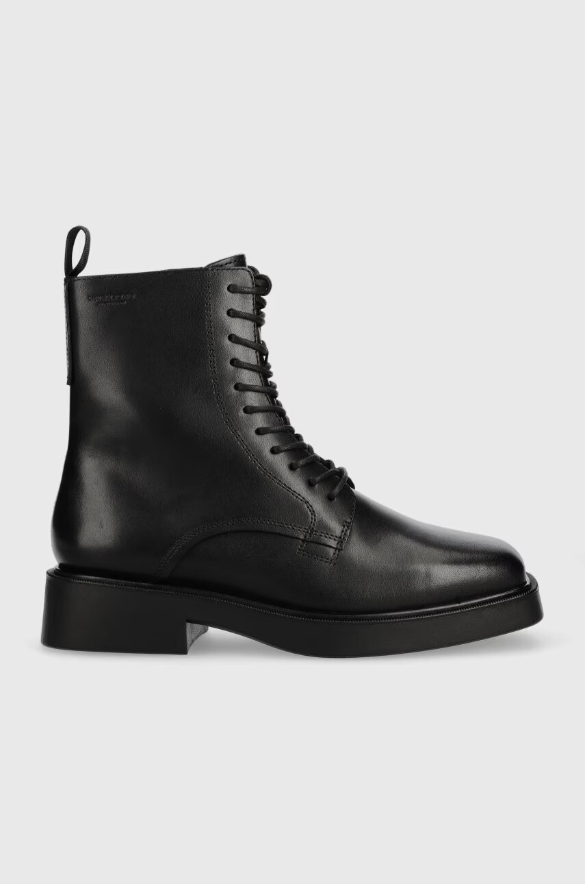 Vagabond Shoemakers Кожени боти Jillian в черно с равна подметка - Pepit.bg