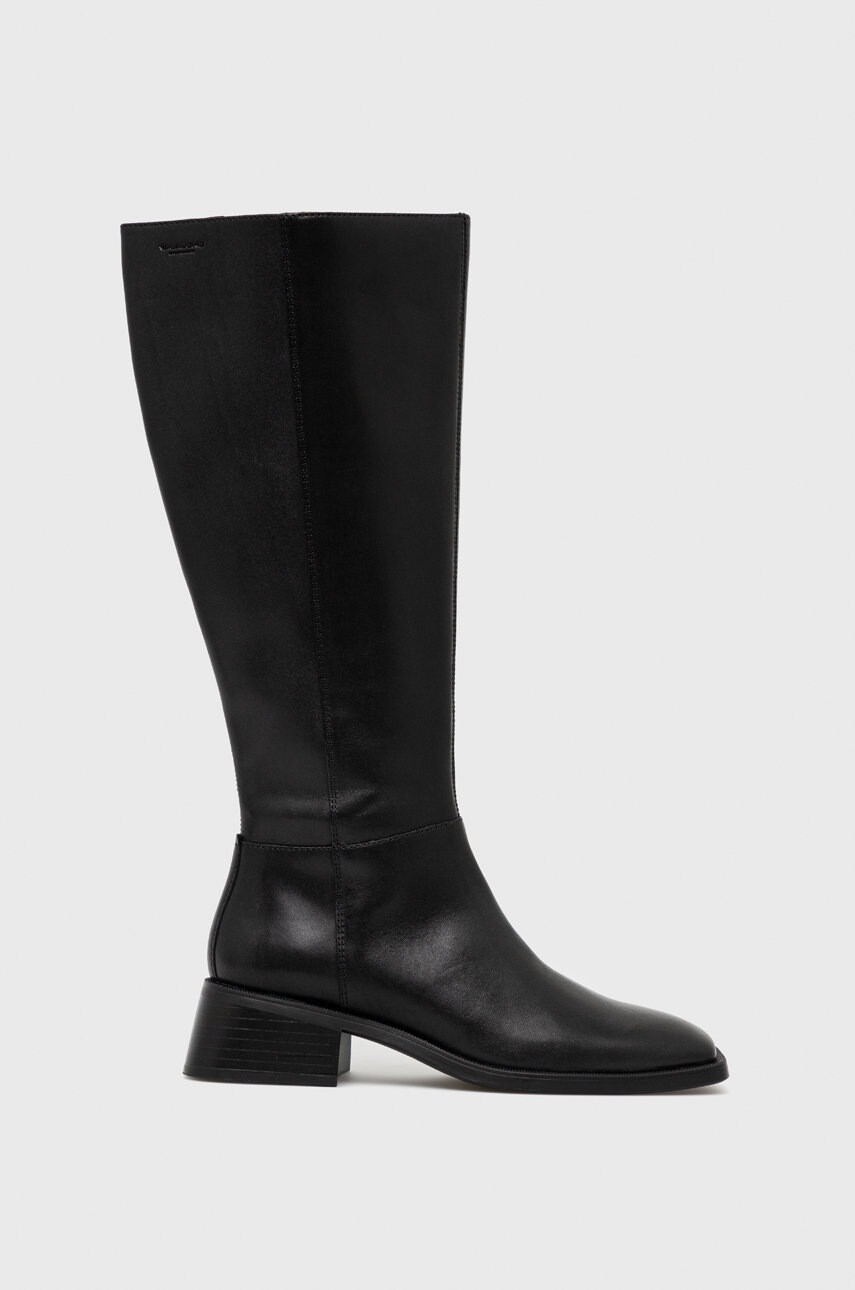 Vagabond Shoemakers Кожени ботуши Blanca в черно с висок ток - Pepit.bg