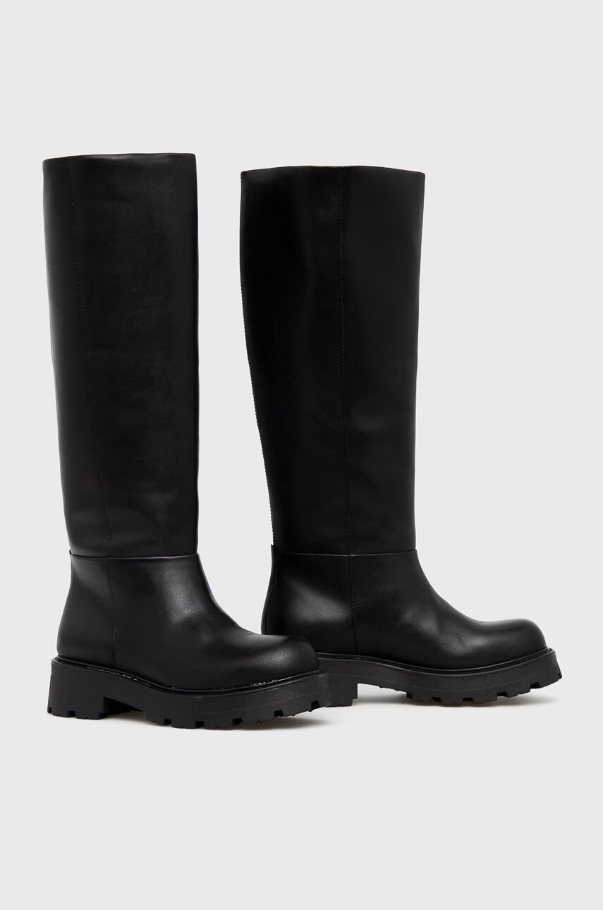 Vagabond Shoemakers Кожени ботуши Cosmo 2.0 дамски в черно с платформа - Pepit.bg
