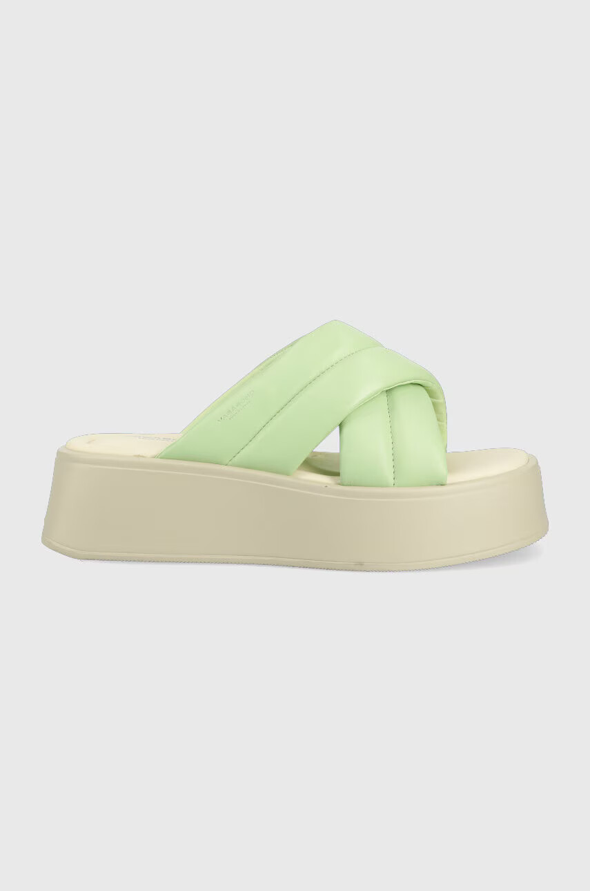 Vagabond Shoemakers Кожени чехли Courtney в тюркоазено с платформа - Pepit.bg