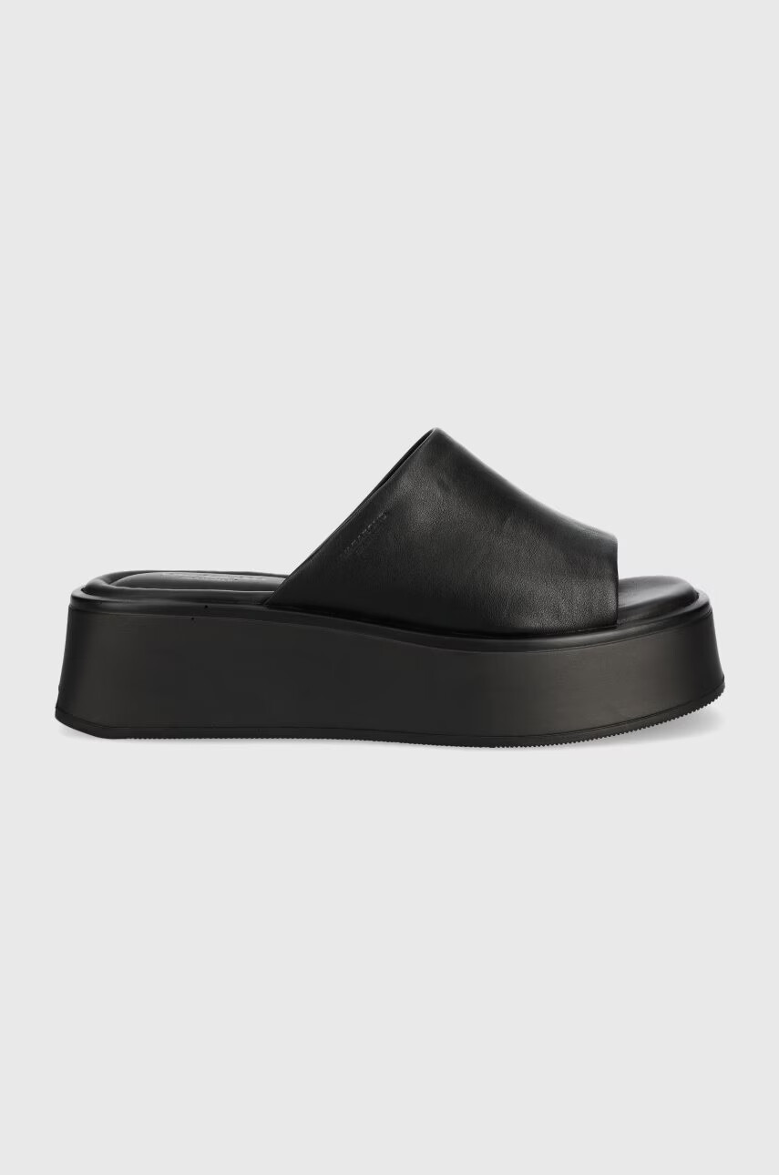 Vagabond Shoemakers Кожени чехли Courtney в черно с платформа - Pepit.bg