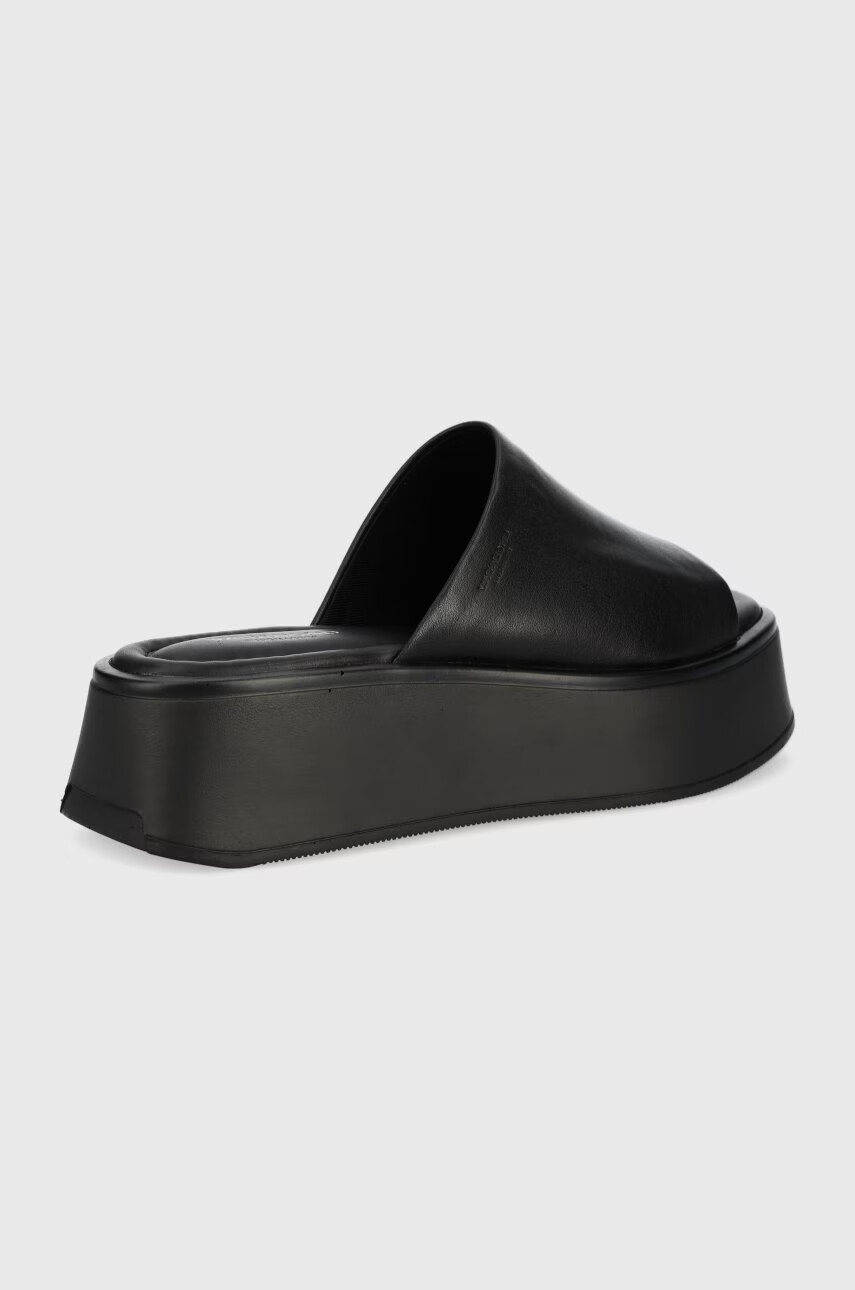 Vagabond Shoemakers Кожени чехли Courtney в черно с платформа - Pepit.bg