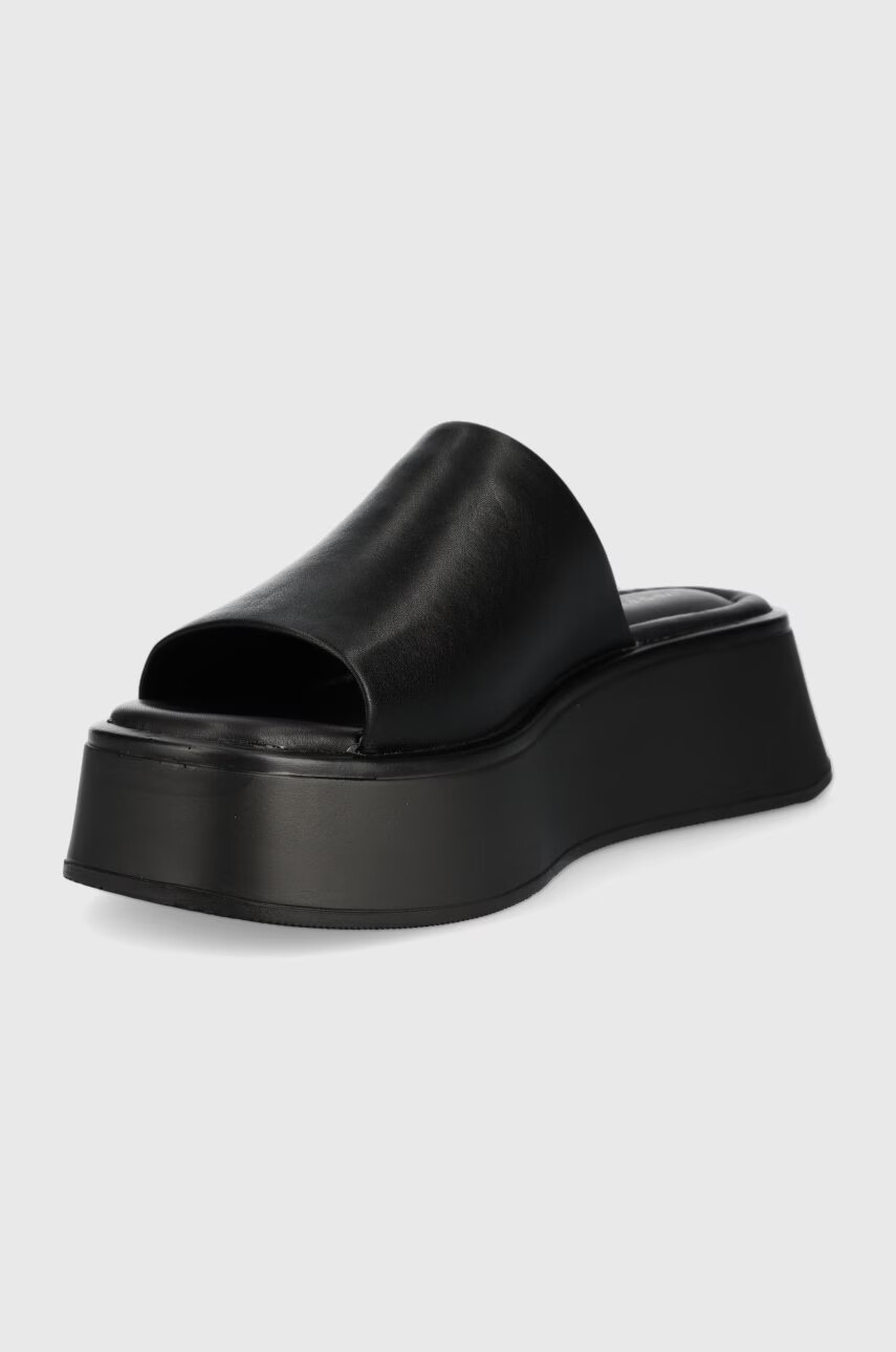 Vagabond Shoemakers Кожени чехли Courtney в черно с платформа - Pepit.bg