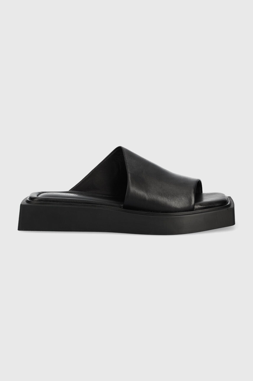 Vagabond Shoemakers Кожени чехли Evy в черно с платформа - Pepit.bg