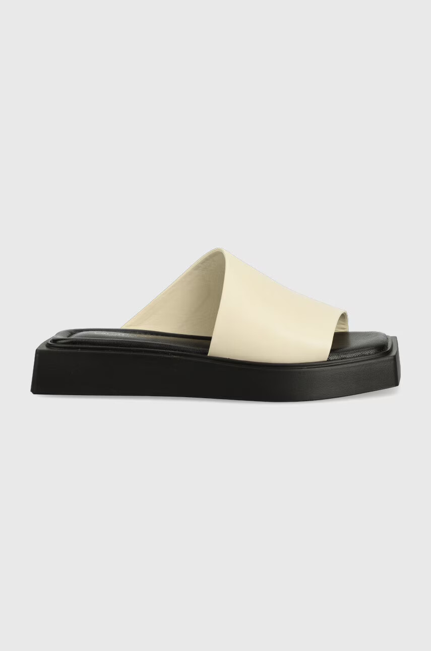 Vagabond Shoemakers Кожени чехли Evy в бежово с платформа - Pepit.bg