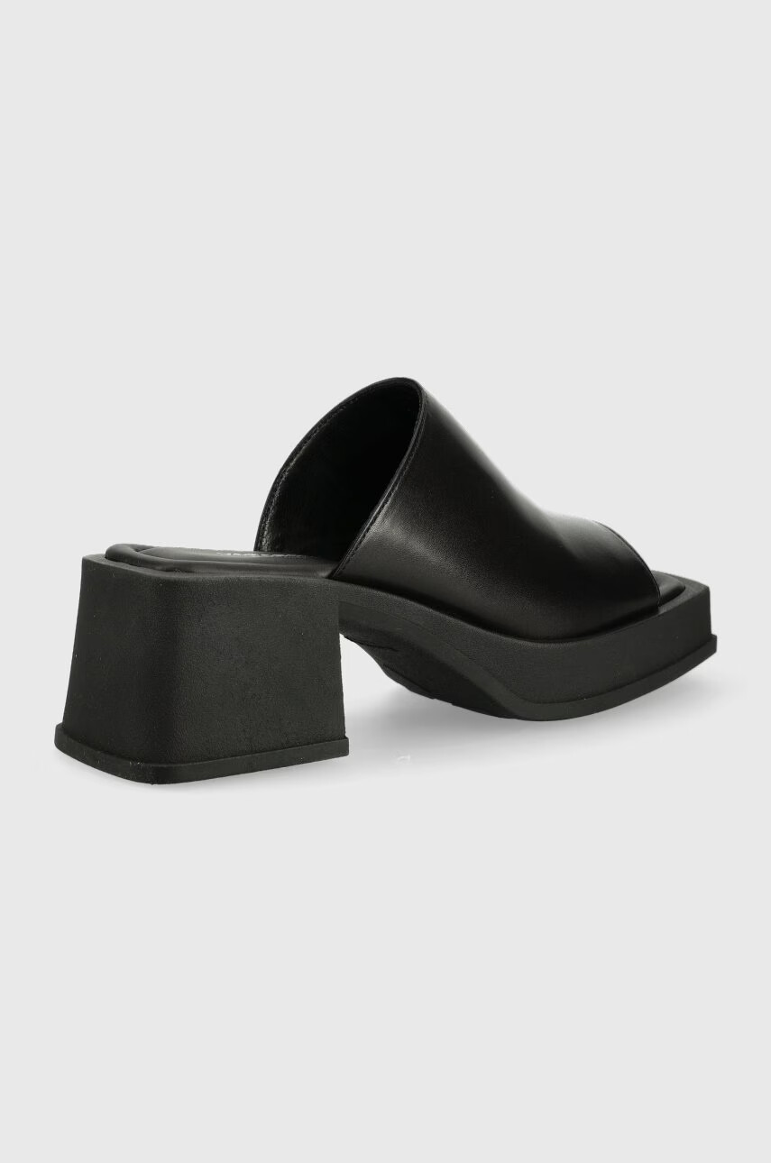 Vagabond Shoemakers Кожени чехли Hennie в черно с висок ток - Pepit.bg