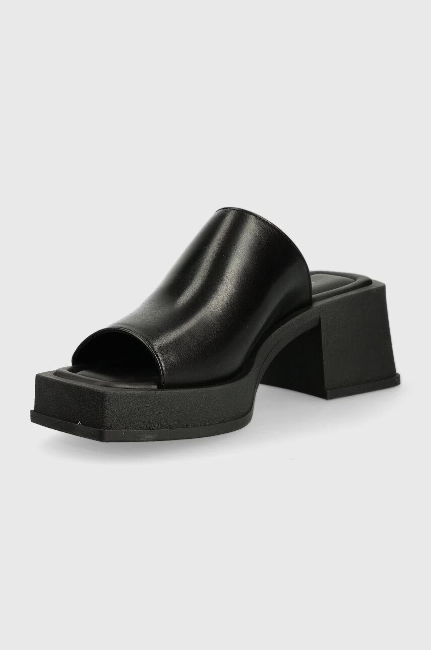 Vagabond Shoemakers Кожени чехли Hennie в черно с висок ток - Pepit.bg