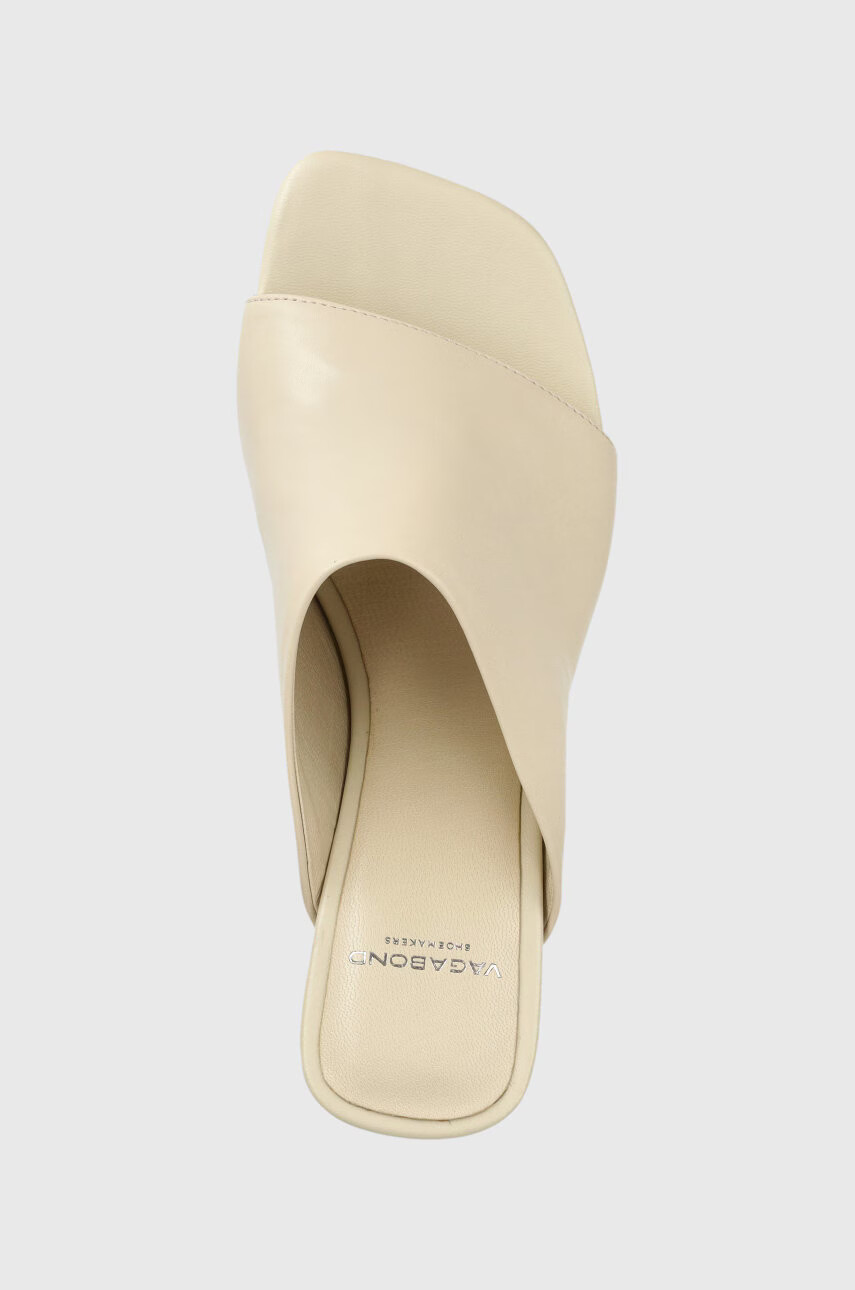 Vagabond Shoemakers Кожени чехли Luisa в бежово с висок ток - Pepit.bg