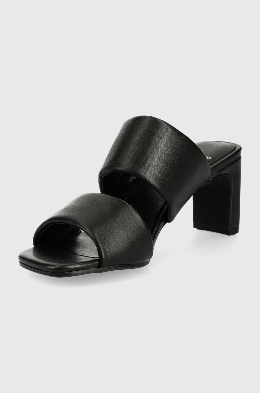 Vagabond Shoemakers Кожени чехли Luisa в черно с висок ток - Pepit.bg