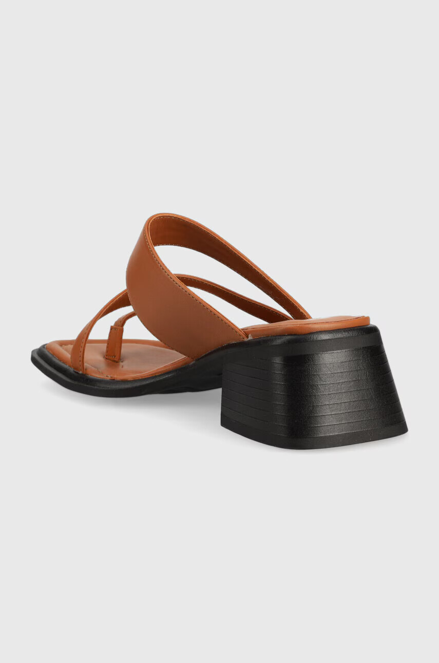 Vagabond Shoemakers Кожени чехли INES в кафяво с висок ток - Pepit.bg