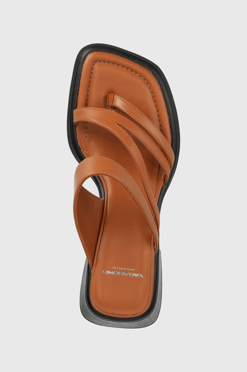 Vagabond Shoemakers Кожени чехли INES в кафяво с висок ток - Pepit.bg