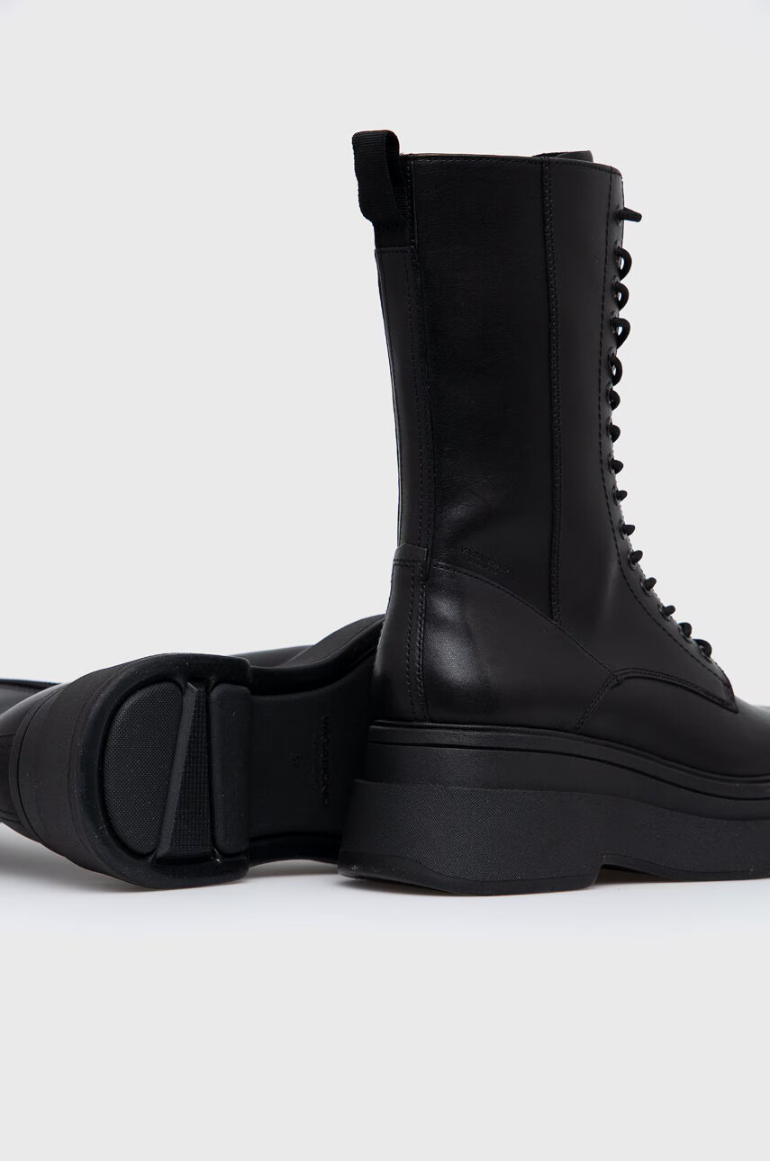 Vagabond Shoemakers Кожени кубинки Carla дамски в черно с платформа - Pepit.bg