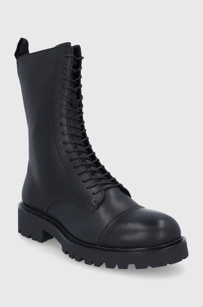 Vagabond Shoemakers Кожени кубинки дамски в черно с платформа - Pepit.bg